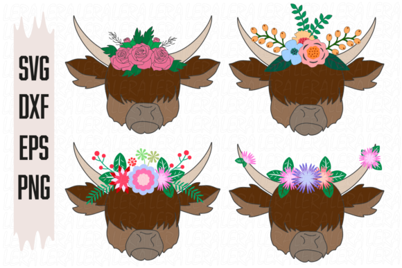 Bull, Cow, Farm, Floral Graphics and Illustrations Review