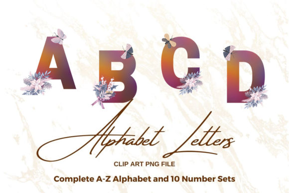 Butterfly Floral Alphabet Sublimation: Graphics & Illustrations Review