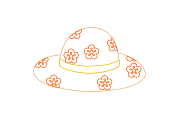 Color Striped Floral Beach Hat Graphics & Illustrations Review