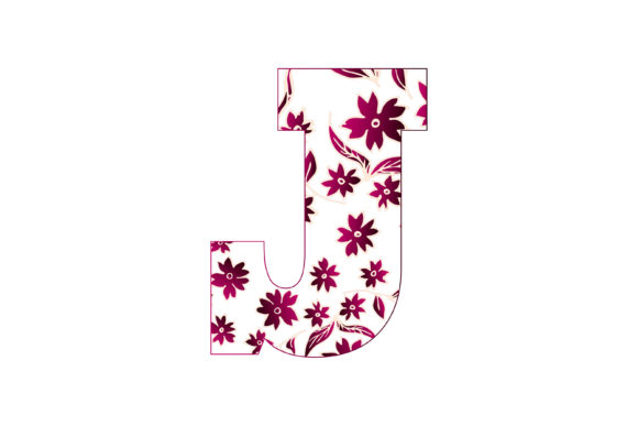Colorful Floral Alphabet J: Graphics and Illustrations for Modern Blogs
