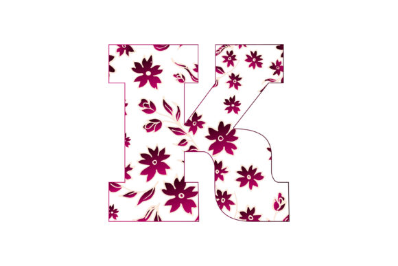 Colorful Floral Alphabet K Review for Graphics and Illustrations
