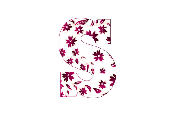 Colorful Floral Alphabet S: Graphics for Editorial & Illustrations