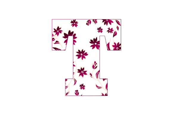 Colorful Floral Alphabet T: A Designer's Review for Graphics and Illustrations