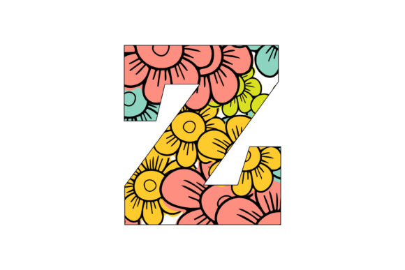 Colorful Floral Alphabet Z: A Practical Review for Graphics and Illustrations