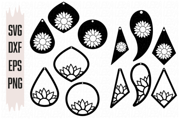 Earrings Floral, Teardrop Earrings: Premium Graphics and Illustrations for Design