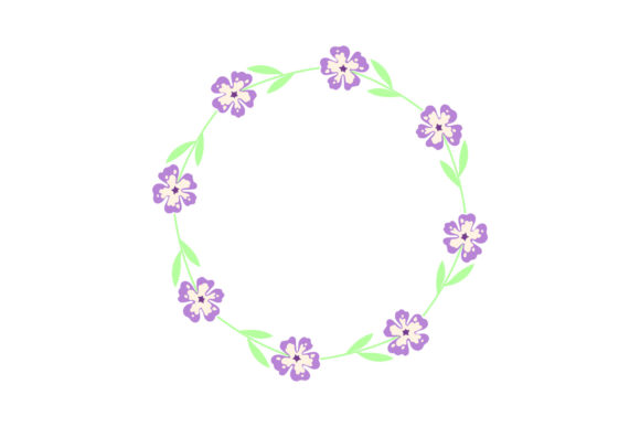Floral Frame Circle Decorative Graphics for Crafts