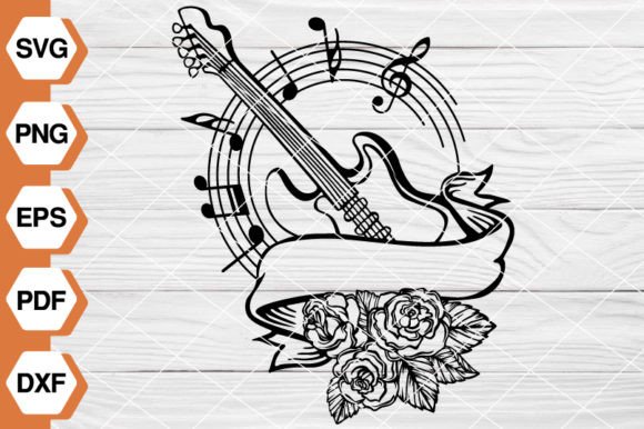 Floral Guitar SVG File: A Fresh Graphics & Illustrations Choice