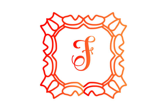 Illustration Monogram Gradient Floral Graphics for Handmade Creators