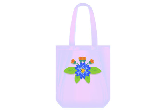 Recycle Floral Tote Bag Carry Graphics for Illustrations