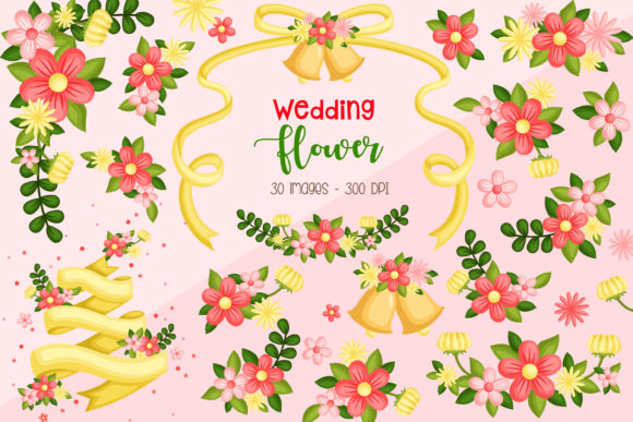 Wedding Flower Floral Clipart for Graphics and Illustrations